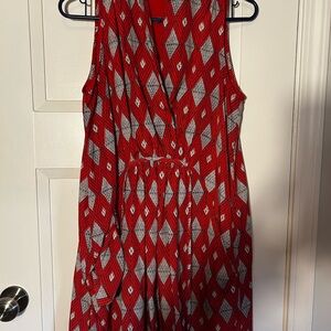 Collective Concepts Red Gray Halter Sundress